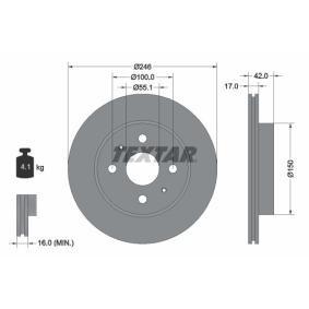 Achetez des Disque de frein TEXTAR 92165603 à prix pour 37,95 €