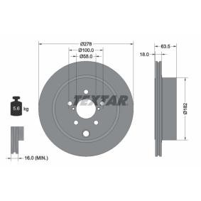 Achetez des Disque de frein TEXTAR 92278503 à prix pour 58,44 €