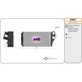 Wärmetauscher, Innenraumheizung 93091 von AHE günstig für 69,45 € online kaufen