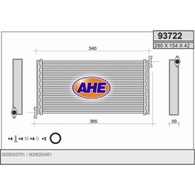 Compre Permutador de calor, aquecimento do habitáculo da AHE 93722 a um preço baixo por 27,27 €