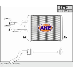 Wärmetauscher, Innenraumheizung 93794 von AHE günstig für 73,71 € online kaufen