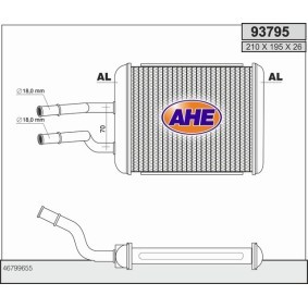 Wärmetauscher, Innenraumheizung 93795 von AHE günstig für 80,28 € online kaufen