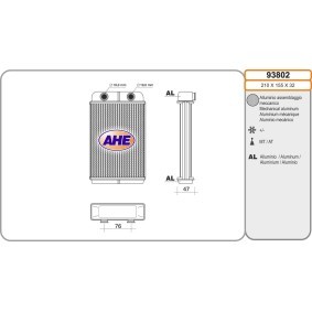 Wärmetauscher, Innenraumheizung 93802 von AHE günstig für 86,56 € online kaufen