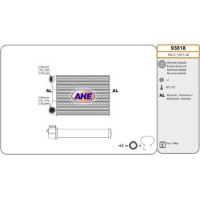 Wärmetauscher, Innenraumheizung 93818 von AHE günstig für 86,05 € online kaufen