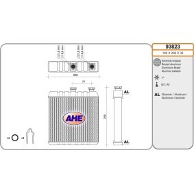 Wärmetauscher, Innenraumheizung 93823 von AHE günstig für 98,56 € online kaufen