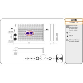Wärmetauscher, Innenraumheizung 93830 von AHE günstig für 51,68 € online kaufen