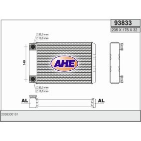 Wärmetauscher, Innenraumheizung 93833 von AHE günstig für 73,75 € online kaufen