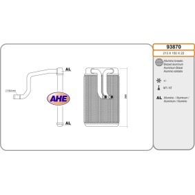 Wärmetauscher, Innenraumheizung 93870 von AHE günstig für 103,86 € online kaufen