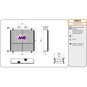 Wärmetauscher, Innenraumheizung 93913 von AHE günstig für 86,57 € online kaufen