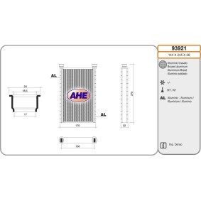 Wärmetauscher, Innenraumheizung 93921 von AHE günstig für 63,64 € online kaufen