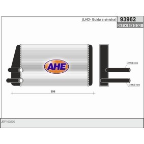 Wärmetauscher, Innenraumheizung 93962 von AHE günstig für 102,16 € online kaufen