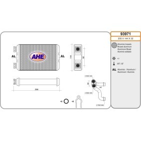 Wärmetauscher, Innenraumheizung 93971 von AHE günstig für 110,41 € online kaufen