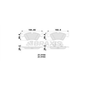 Compre Pastilhas de travão da BRAXIS AA0123 a um preço baixo por 25,02 €