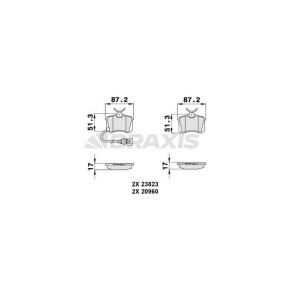 Compre Pastilhas de travão da BRAXIS AB0133 a um preço baixo por 16,50 €