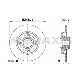 Bremsscheibe AE0055 von BRAXIS günstig für 136,60 € online kaufen