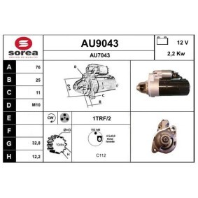 Comprar Motor de arranque de SNRA AU9043 a bajo precio de 173,42 €