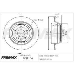 Achetez des Disque de frein FREMAX BD-1186 à prix pour 42,85 €