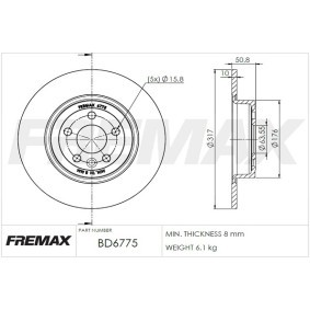 Achetez des Disque de frein FREMAX BD-6775 à prix pour 95,27 €