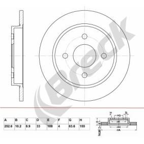 Achetez des Disque de frein BRECK BR 020 SA100 à prix pour 21,24 €