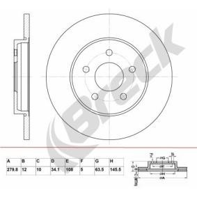 Achetez des Disque de frein BRECK BR 025 SA100 à prix pour 28,34 €