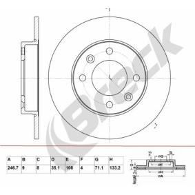 Achetez des Disque de frein BRECK BR 035 SA100 à prix pour 23,49 €