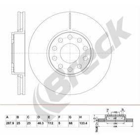Achetez des Disque de frein BRECK BR 336 VA100 à prix pour 50,31 €