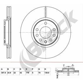 Achetez des Disque de frein BRECK BR 371 VA100 à prix pour 61,10 €
