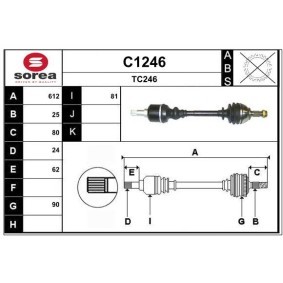 Achetez des Arbre de transmission SNRA C1246 à prix pour 126,33 €