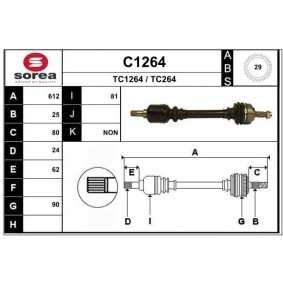 Achetez des Arbre de transmission SNRA C1264 à prix pour 143,03 €