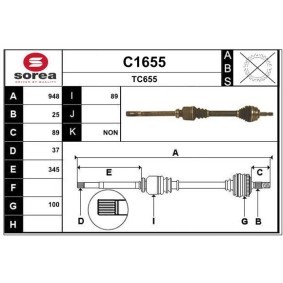 Achetez des Arbre de transmission SNRA C1655 à prix pour 198,63 €