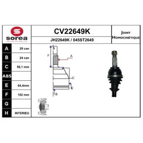 Achetez des Jeu de joints, arbre de transmission EAI CV22649K à prix pour 56,66 €