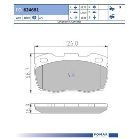 Kjøp Bremseklosser av FOMAR Friction FO 624681 til den lave prisen 349,96 NOK