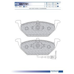 Kjøp Bremseklosser av FOMAR Friction FO 687781 til den lave prisen 412,12 NOK