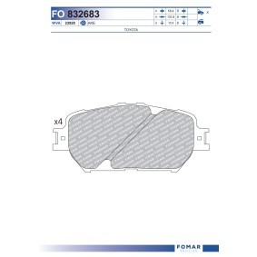 Kjøp Bremseklosser av FOMAR Friction FO 832683 til den lave prisen 321,59 NOK