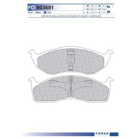 Kjøp Bremseklosser av FOMAR Friction FO 903681 til den lave prisen 315,19 NOK
