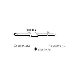 Compre Silenciador de escape de ERNST online para Transit Mk6 Caja / Chasis (V347, V348, FM, FN, FF) a precios moderados