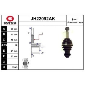 Compre Jogo de apoios, veio de transmissão da SNRA JH22092AK a um preço baixo por 101,29 €
