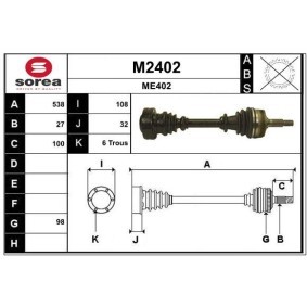 Acquista Semiasse da SNRA M2402 a buon mercato per soli 217,71 €