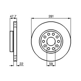 Bremsscheibe für LANCIA von BOSCH