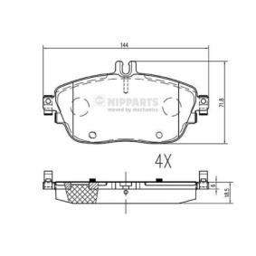 Bremsbeläge für MERCEDES-BENZ von NIPPARTS