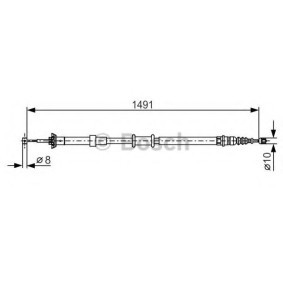 Compre Cabo de aço, travão de estacionamento da BOSCH 1 987 482 202 a um preço baixo por 23,85 €