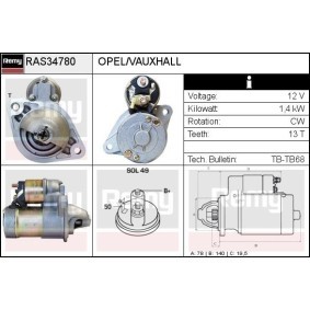 Köp Startmotor av DELCO REMY RAS34780 till det låga priset 1505,15 kr