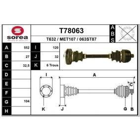 Compre Veio de transmissão de EAI online para Classe S Coupe (C126) a preços moderados