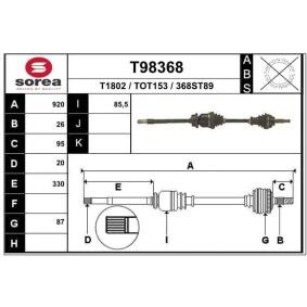 Compre Veio de transmissão de EAI online para CELICA Cabriolet (AT18_, ST18_) a preços moderados