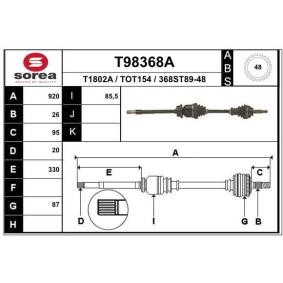 Compre Veio de transmissão de EAI online para CELICA Cabriolet (AT18_, ST18_) a preços moderados