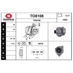 Comprar Alternador de SNRA TO8108 a bajo precio de 325,09 €
