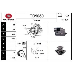 Comprar Motor de arranque de SNRA TO9080 a bajo precio de 220,24 €