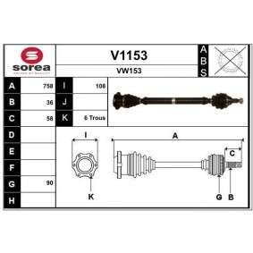 Compre Veio de transmissão da SNRA V1153 a um preço baixo por 131,55 €