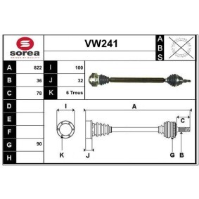 Compre Veio de transmissão da SERA VW241 a um preço baixo por 163,93 €