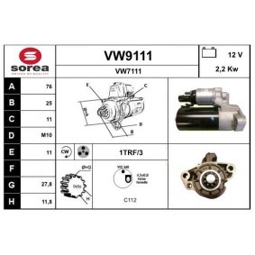 Compre Motor de arranque da SNRA VW9111 a um preço baixo por 199,69 €